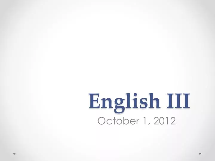 english iii