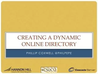 Creating a Dynamic Online Directory