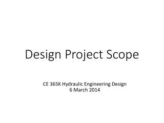 Design Project Scope