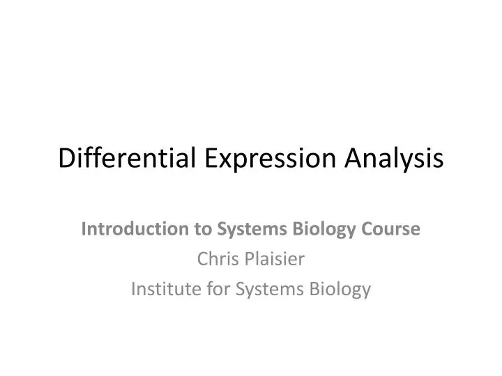 differential expression analysis