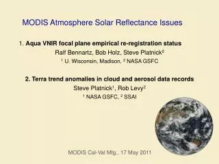 MODIS Atmosphere Solar Reflectance Issues