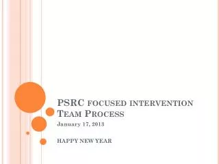 psrc focused intervention team process