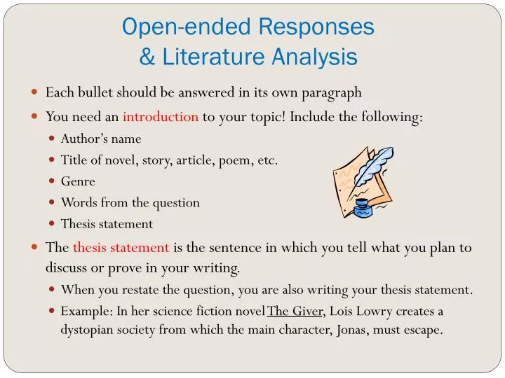 open ended responses literature analysis