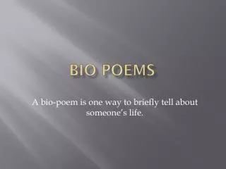 Bio Poems
