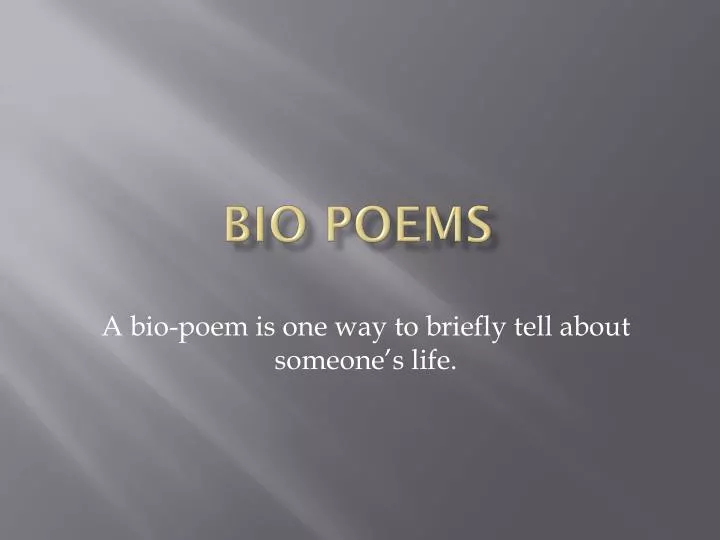 bio poems