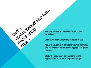 UNIT 3 MEASUREMENT AND DATA PROCESSING