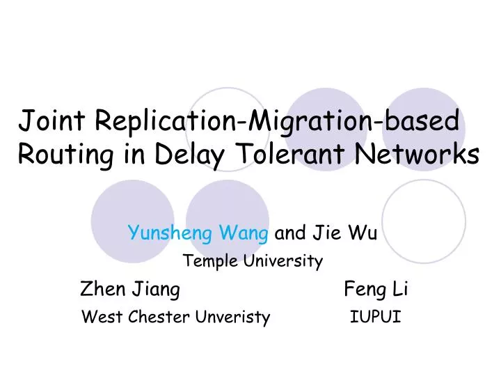 joint replication migration based routing in delay tolerant networks