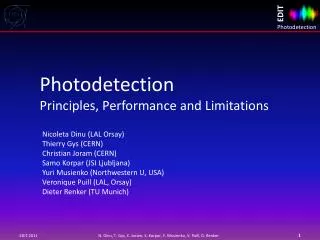 Photodetection Principles, Performance and Limitations