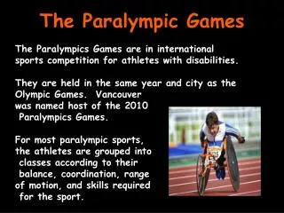 The Paralympic Games