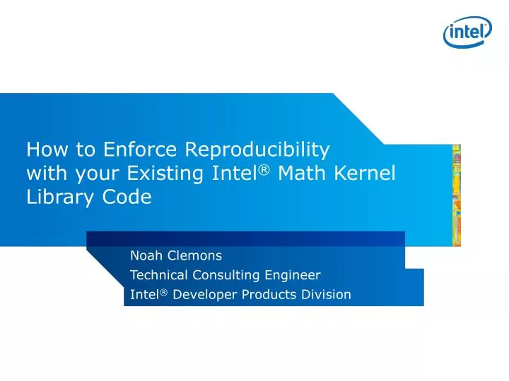 how to enforce reproducibility with your existing intel math kernel library code