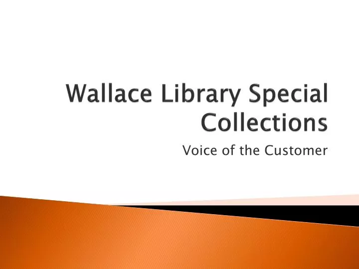 wallace library special collections