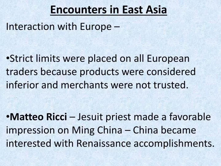 encounters in east asia