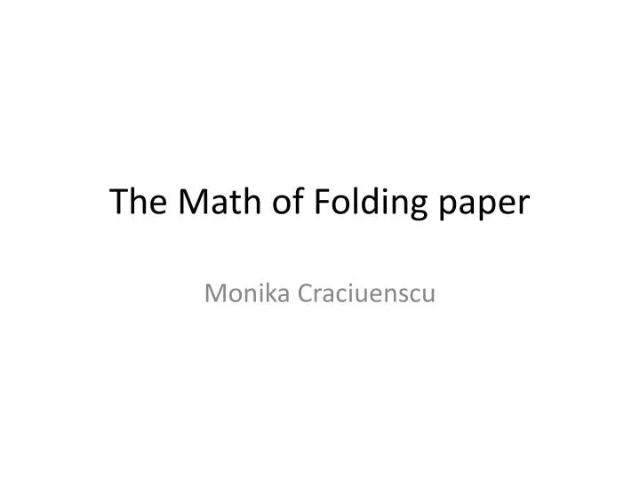 the math of folding paper