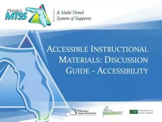 Accessible Instructional Materials: Discussion Guide - Accessibility