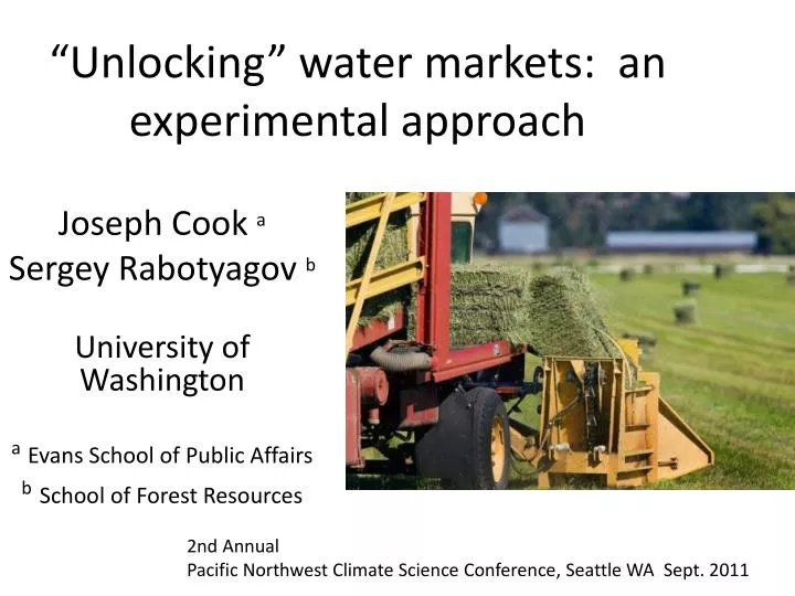 unlocking water markets an experimental approach