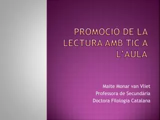 promoci de la lectura amb tic a l aula