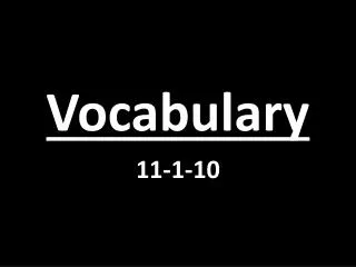 Vocabulary