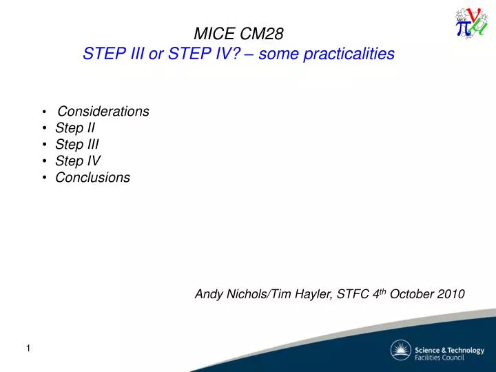mice cm28 step iii or step iv some practicalities