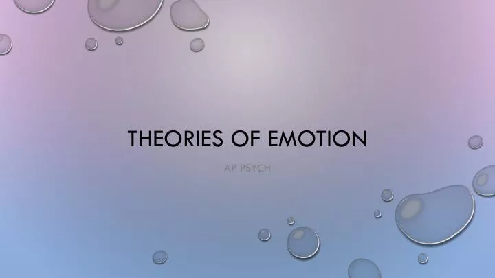 theories of emotion
