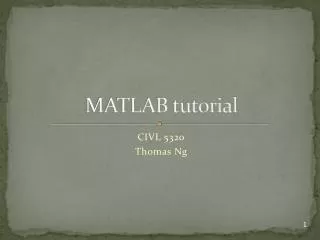 MATLAB tutorial