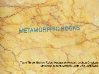 Metamorphic Rocks