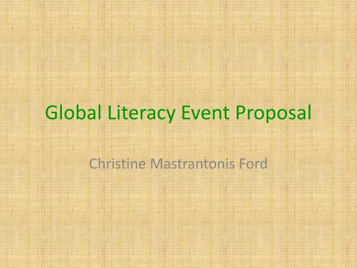 global literacy event proposal