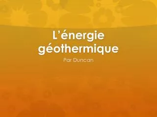l nergie g othermique