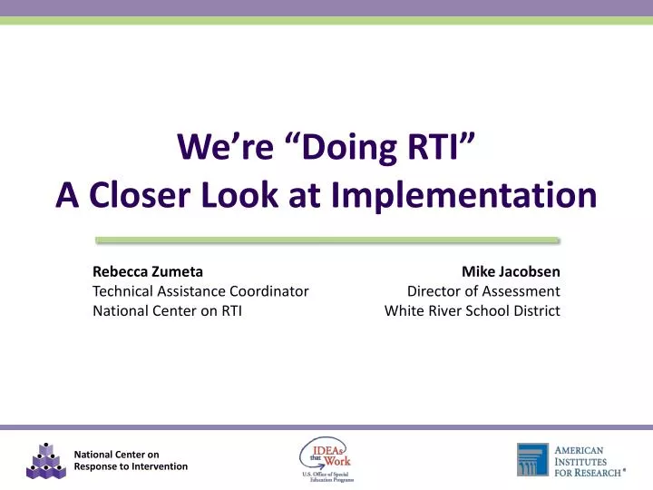 we re doing rti a closer look at implementation