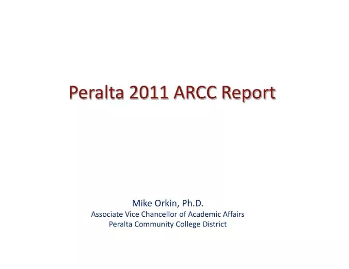 peralta 2011 arcc report