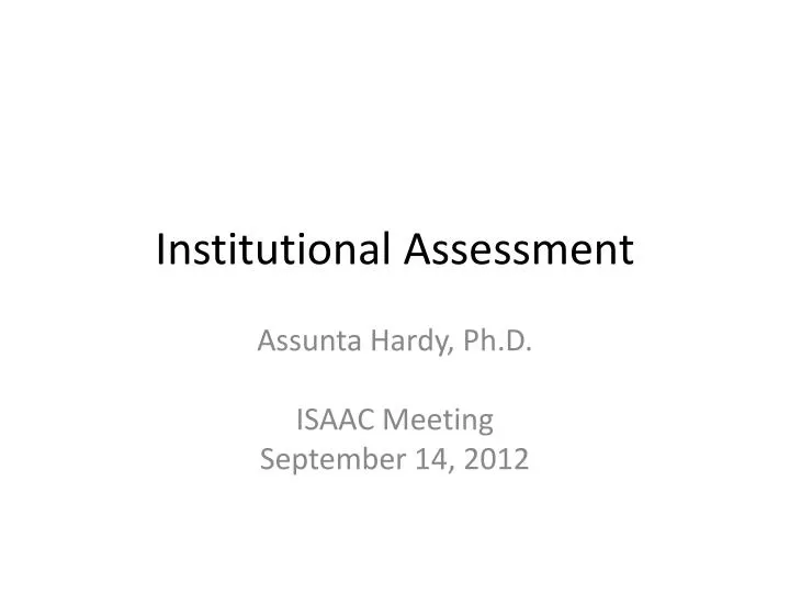 institutional assessment