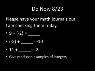 do now 8 23