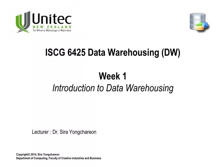 iscg 6425 data warehousing dw week 1 introduction to data warehousing