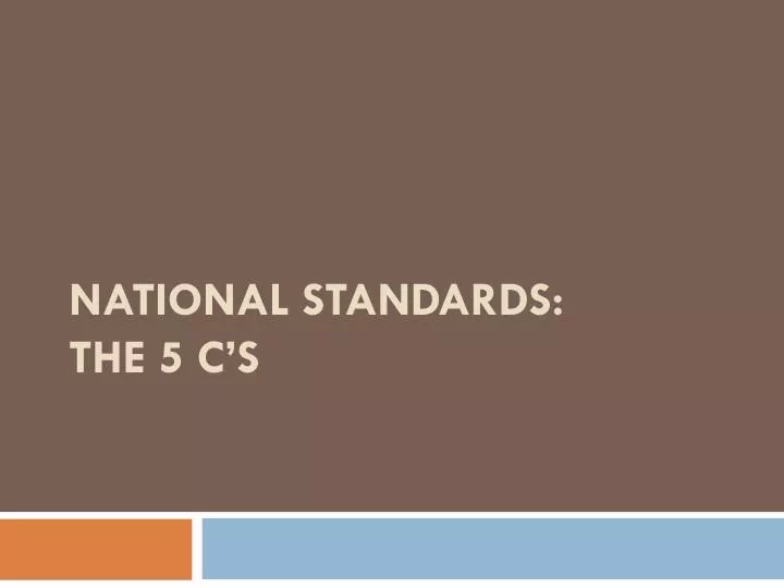 national standards the 5 c s