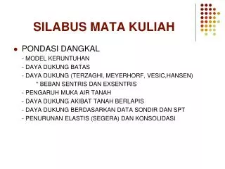 silabus mata kuliah
