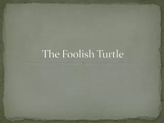 the foolish turtle