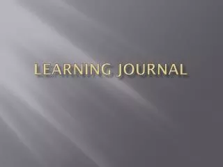 LEARNING JOURNAL