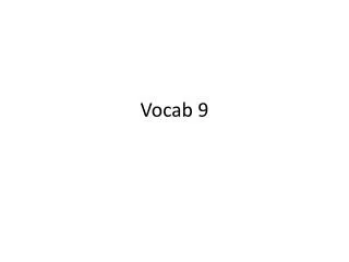 Vocab 9