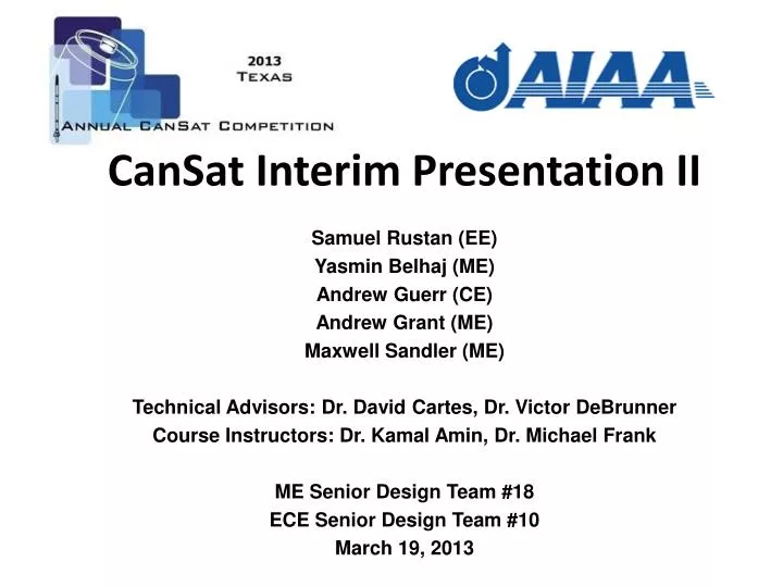 cansat interim presentation ii