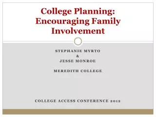 College Planning: Encouraging Family Involvement