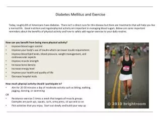 Diabetes Mellitus and Exercise