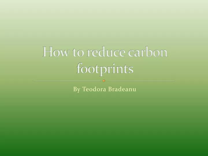 how to reduce carbon footprints