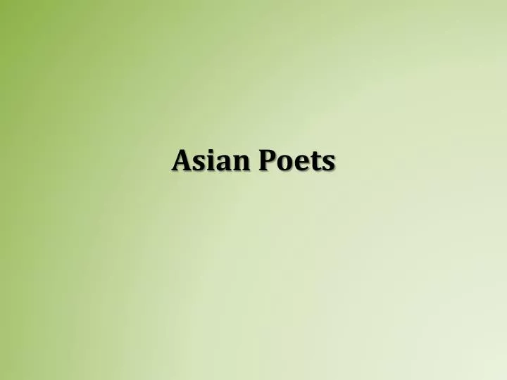 asian poets