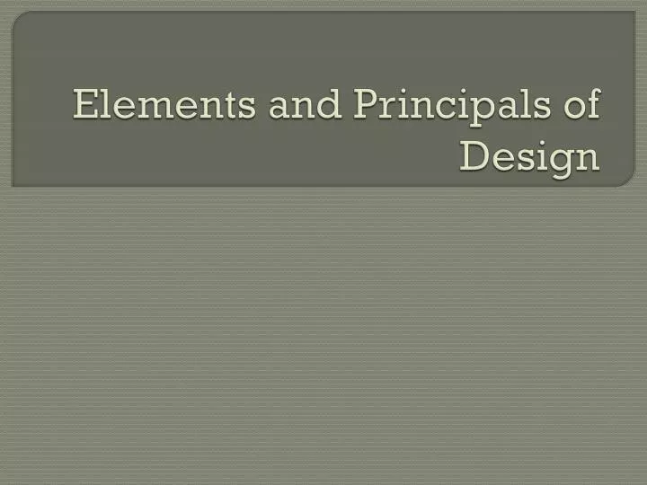 elements and principals of design