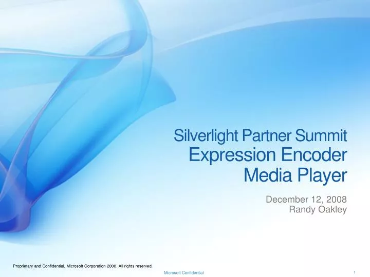 silverlight partner summit expression encoder media player