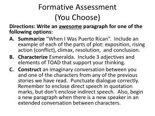 Formative Assessment (You Choose)