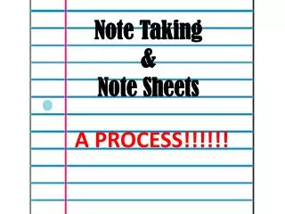 Note Taking &amp; Note Sheets