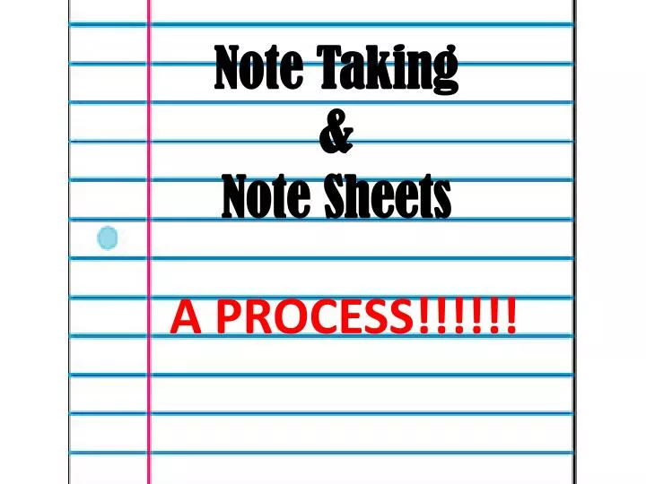 note taking note sheets