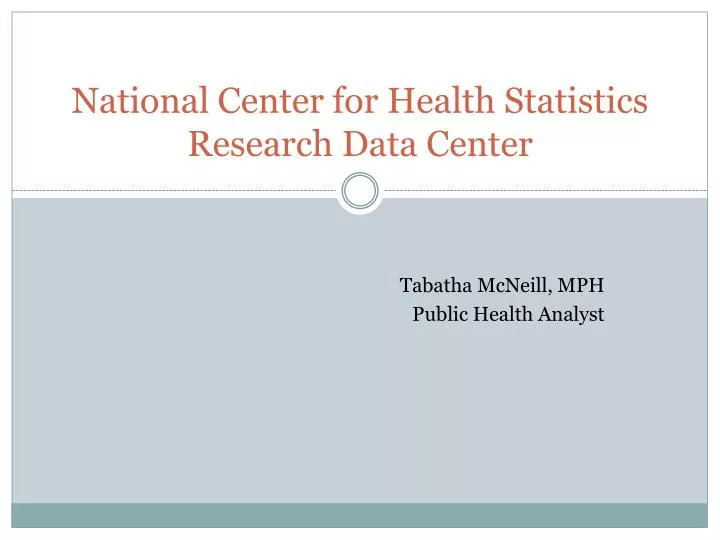 national center for health statistics research data center