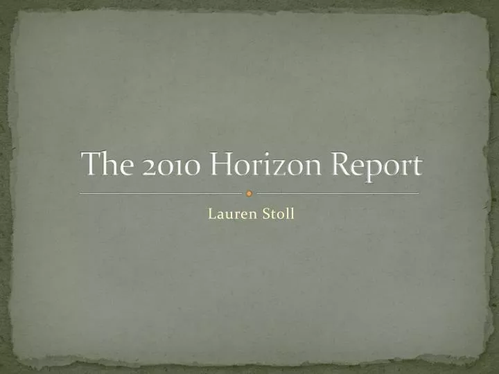the 2010 horizon report