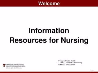 Information Resources for Nursing